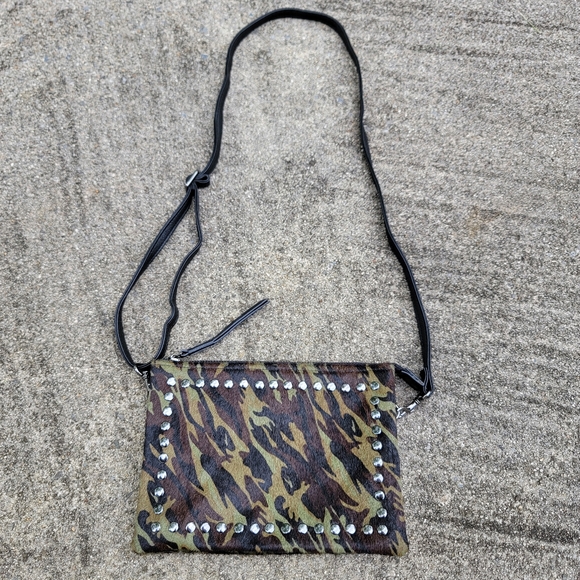 LAGGO City Bag Camo Calf Hair Studded  Crossbody Purse or Wristlet - Picture 11 of 11
